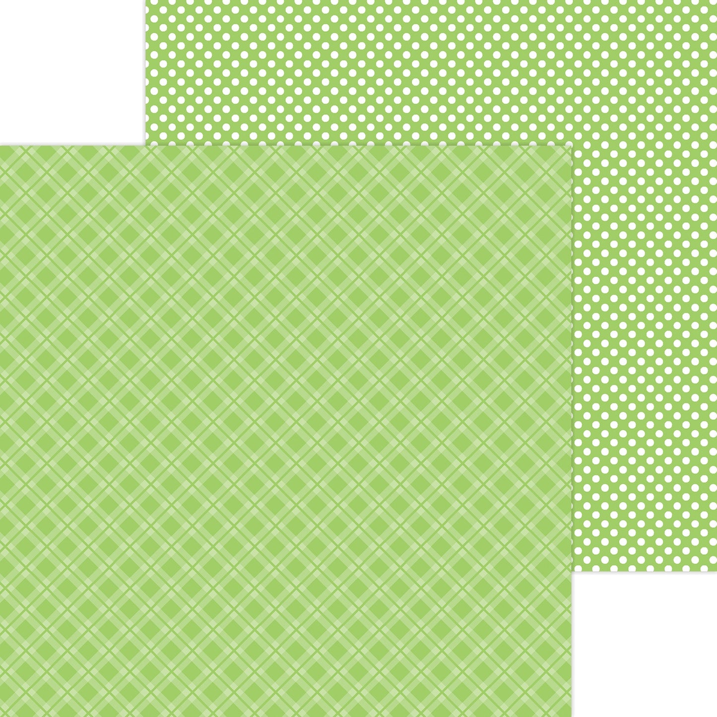 Doodlebug Petite Prints Plaid/Polka Dot Cardstock 12"X12"- Select Style