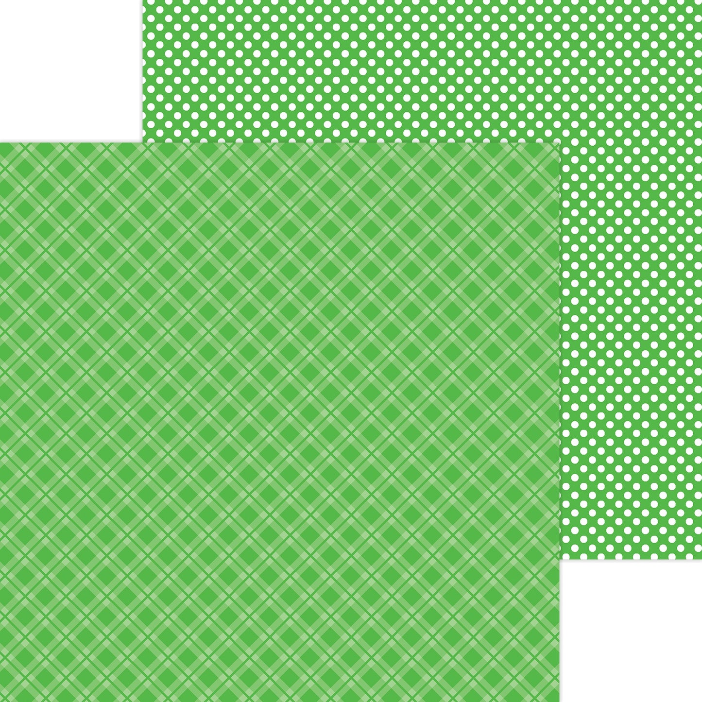 Doodlebug Petite Prints Plaid/Polka Dot Cardstock 12"X12"- Select Style