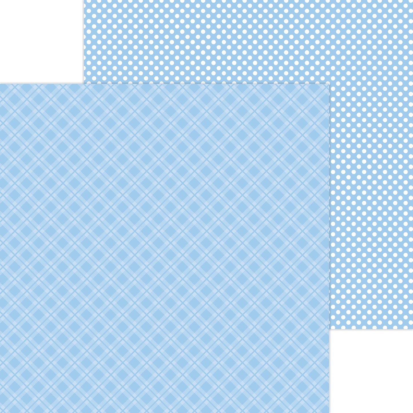 Doodlebug Petite Prints Plaid/Polka Dot Cardstock 12"X12"- Select Style