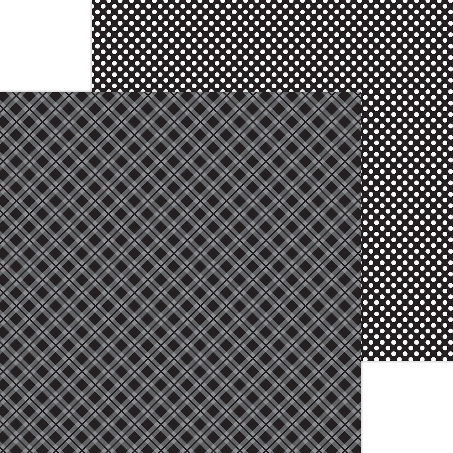 Doodlebug Petite Prints Plaid/Polka Dot Cardstock 12"X12"- Select Style