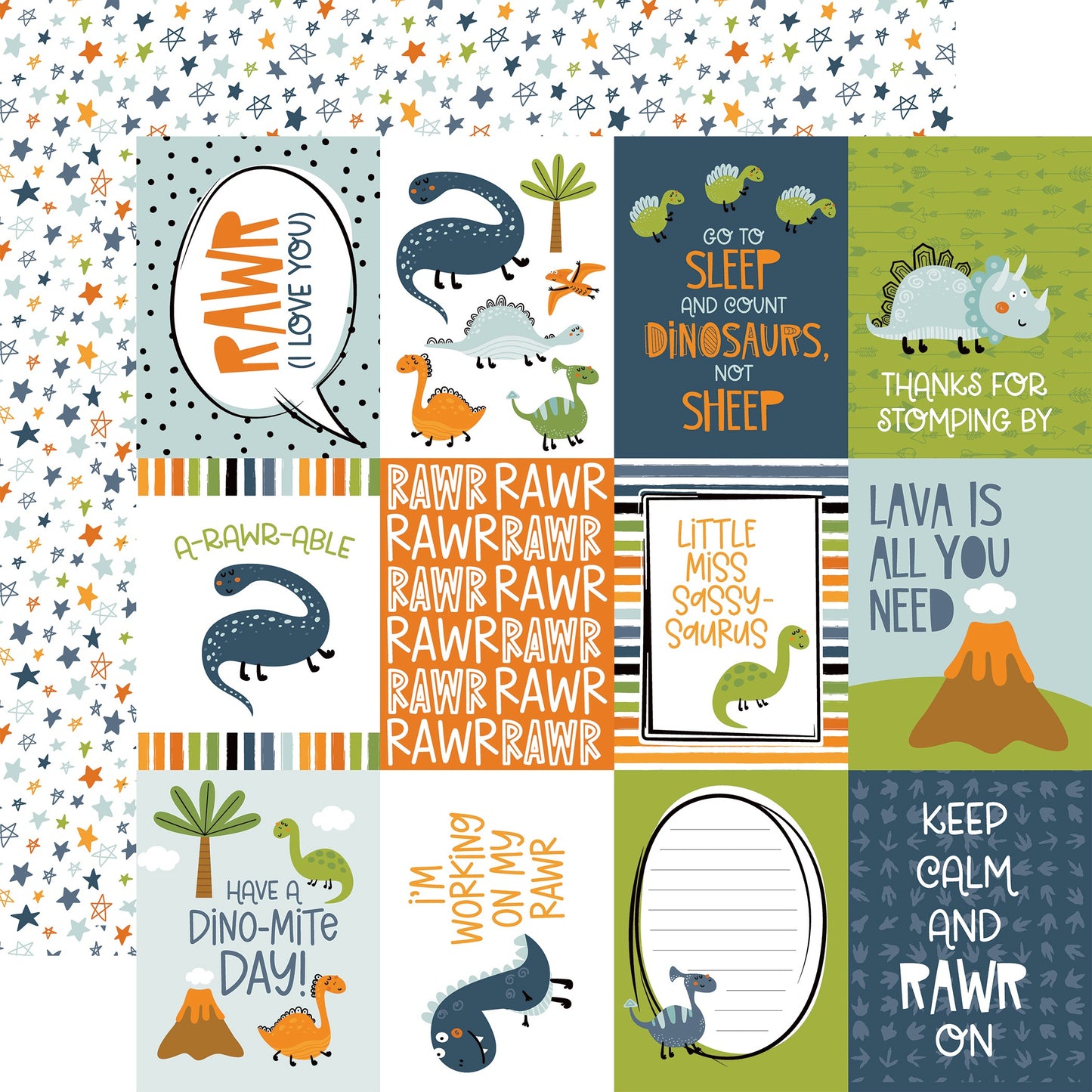 Dino-Mite Double-Sided Cardstock 12"X12"-Select Style