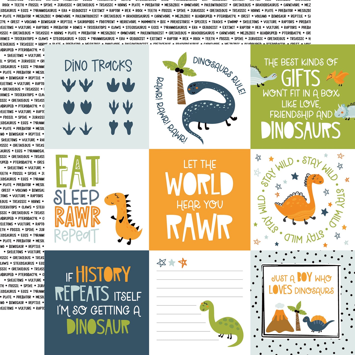 Dino-Mite Double-Sided Cardstock 12"X12"-Select Style