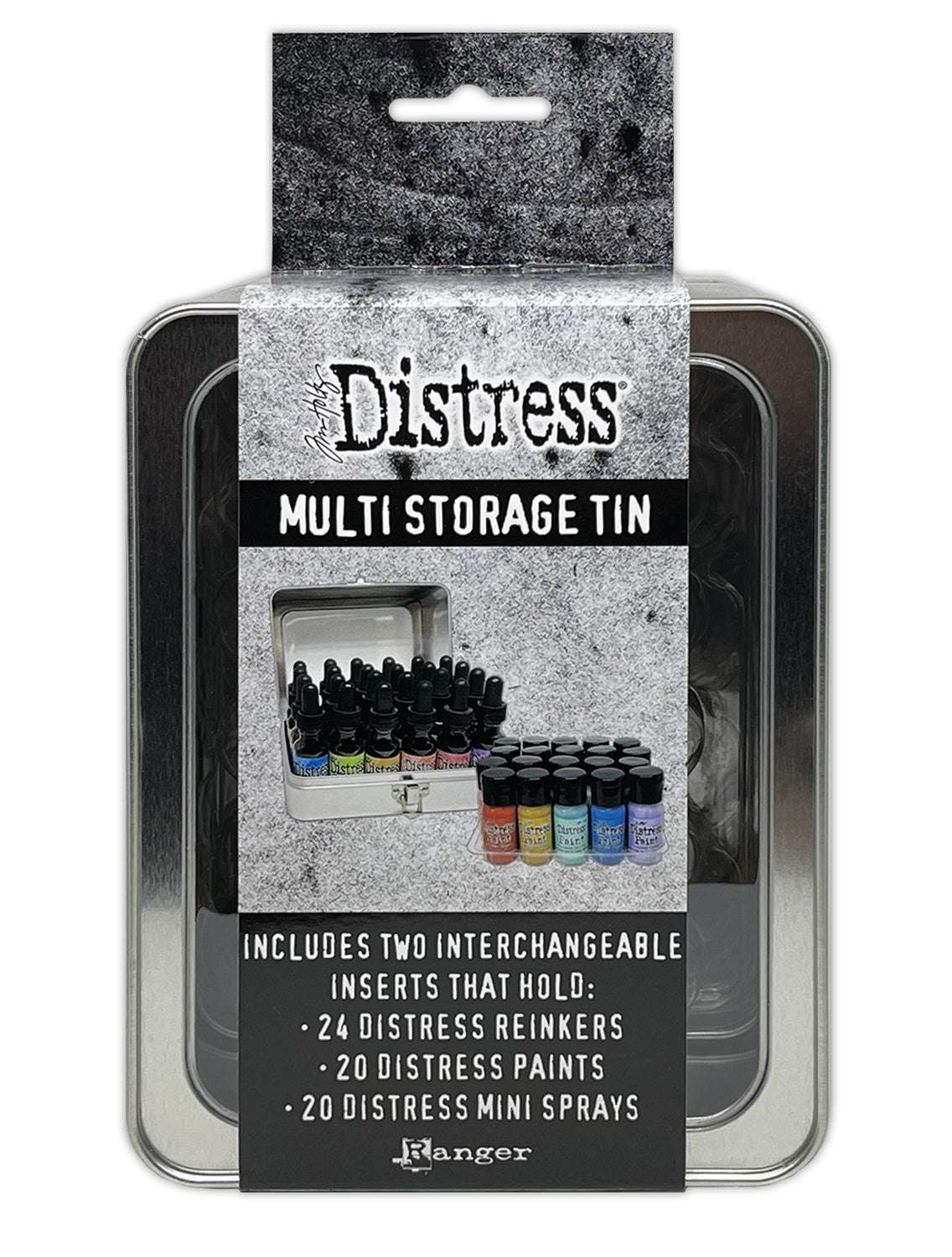 Tim Holtz Distress Multi Storage Tin-Includes 2 Interchangeable Inserts