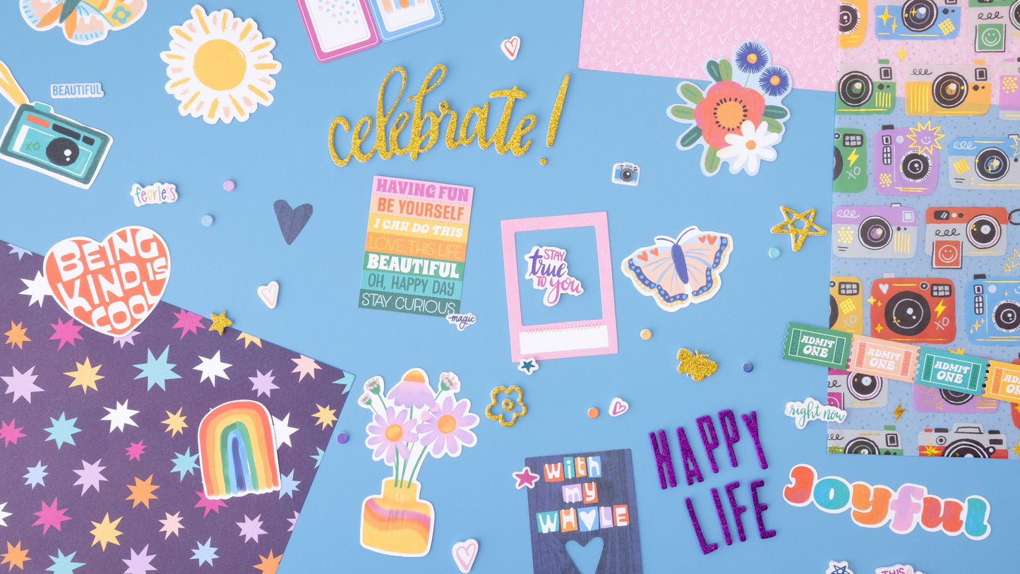 Shimelle Main Character Energy Thickers Stickers 188/Pkg-Alpha Purple Glitter