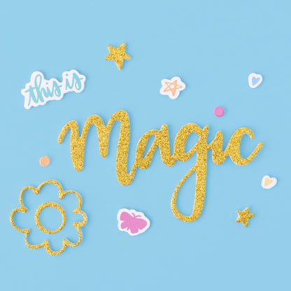 Shimelle Main Character Energy Thickers Stickers 123/Pkg-Phrase Gold Glitter