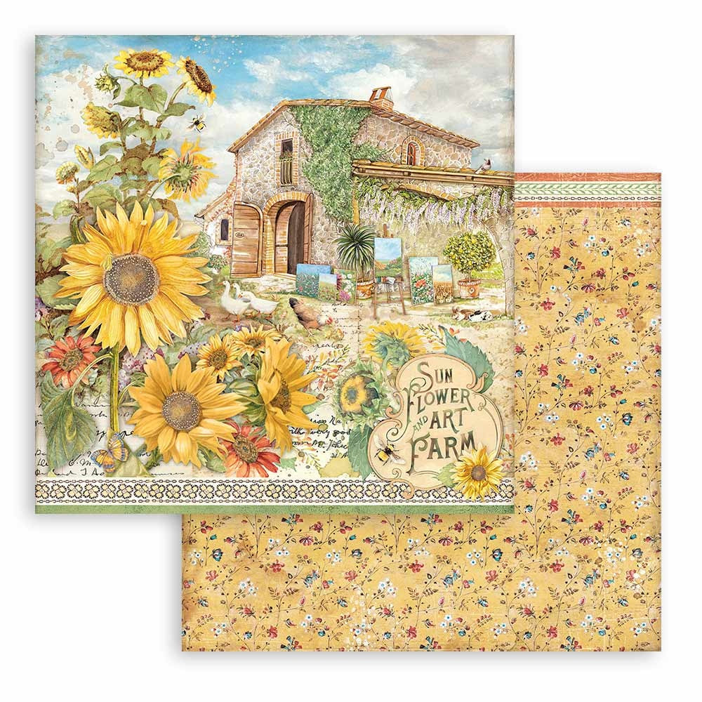 Stamperia Double-Sided Paper Pad 12"X12" 10/Pkg-Sunflower Art