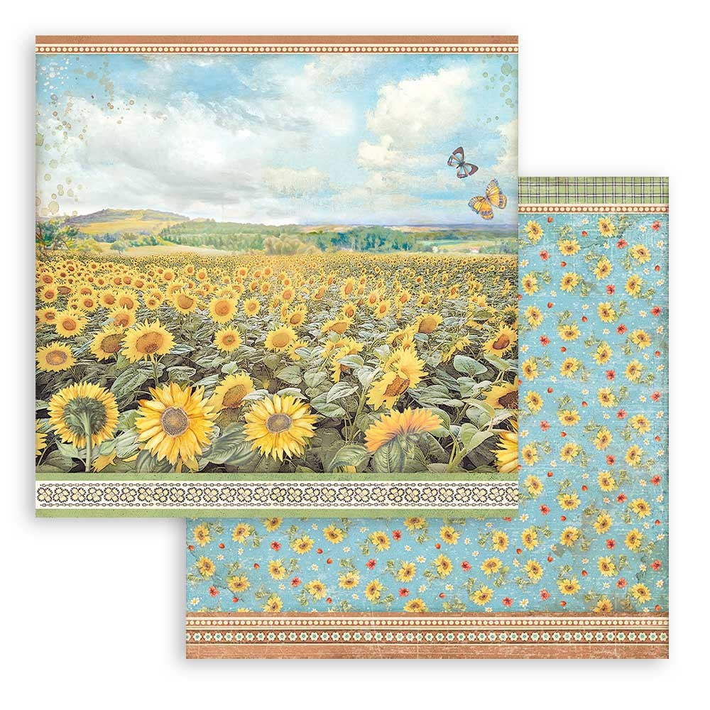 Stamperia Double-Sided Paper Pad 12"X12" 10/Pkg-Sunflower Art