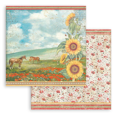 Stamperia Double-Sided Paper Pad 12"X12" 10/Pkg-Sunflower Art