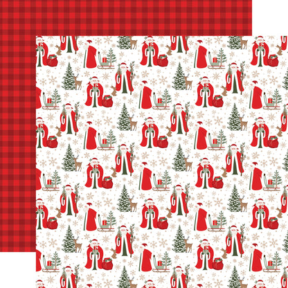 Christmas Time Double-Sided Cardstock 12"X12"-Santa Swirl