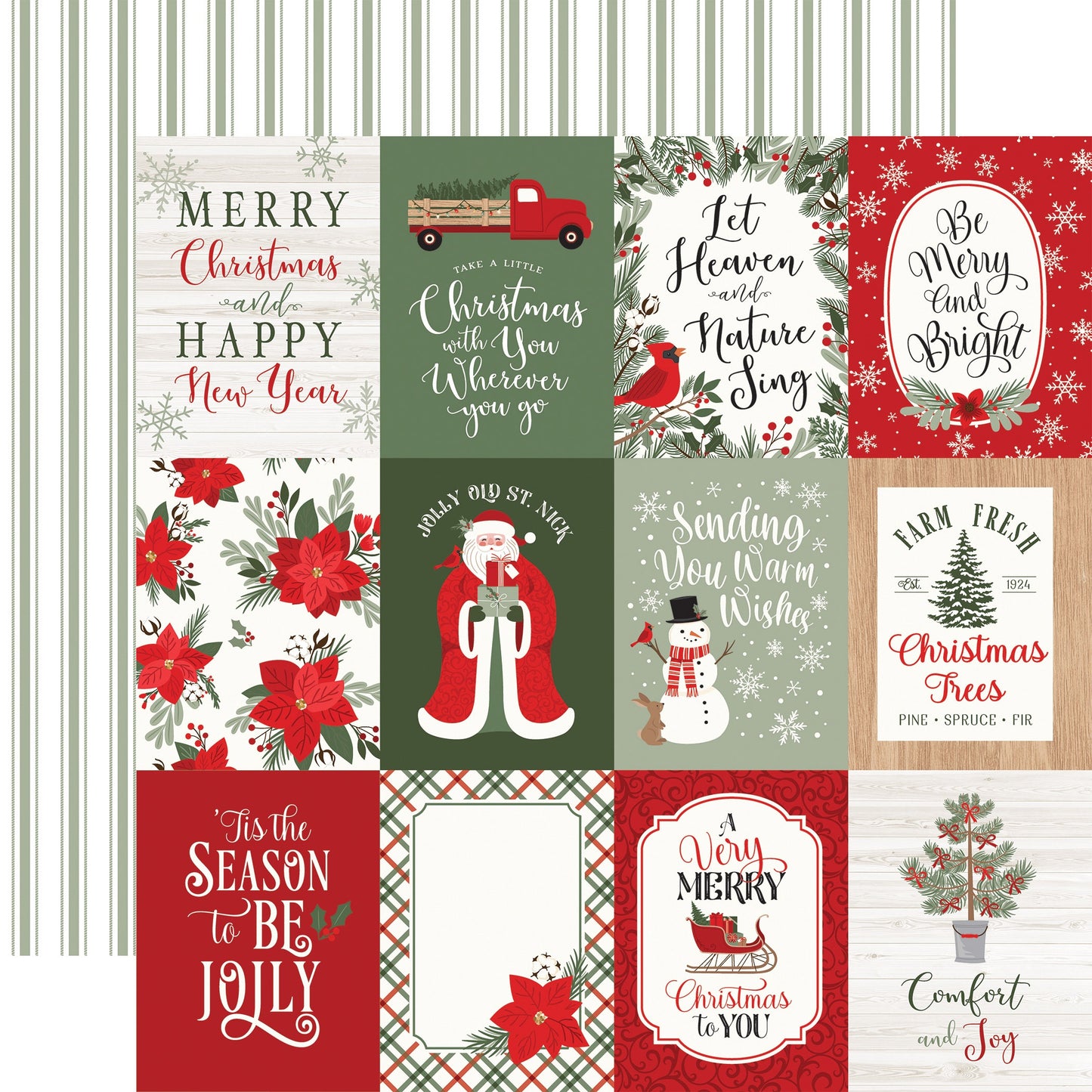 Christmas Time Double-Sided Cardstock 12"X12"-Santa Swirl