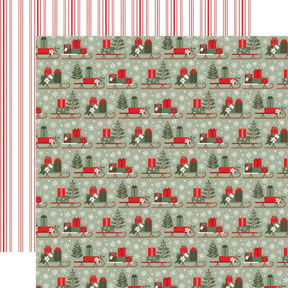 Christmas Time Double-Sided Cardstock 12"X12"-Santa Swirl