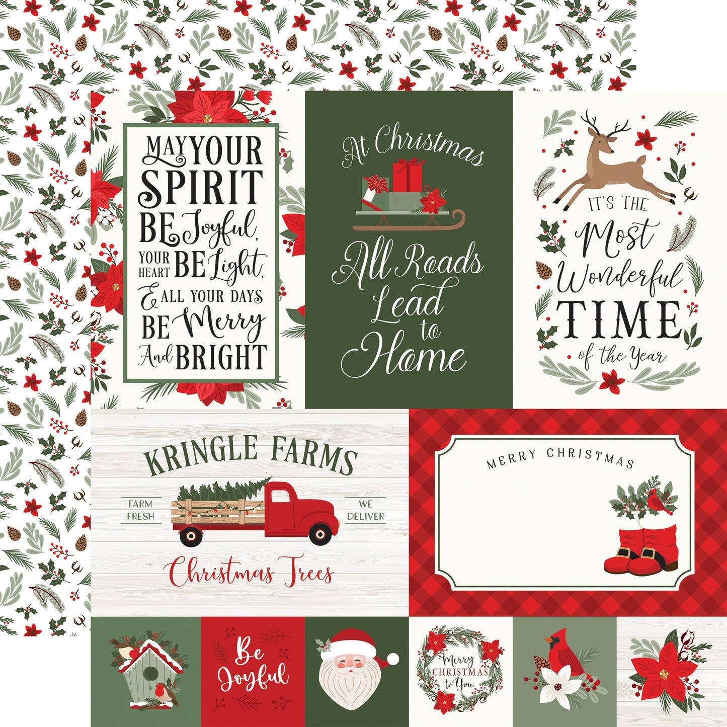 Christmas Time Double-Sided Cardstock 12"X12"-Santa Swirl