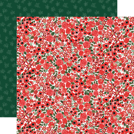 Merry Christmas Double-Sided Cardstock 12"X12"-Merry Small Floral