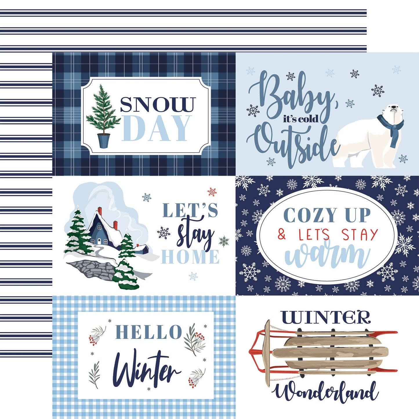 Wintertime Double-Sided Cardstock 12"X12"-Select Style