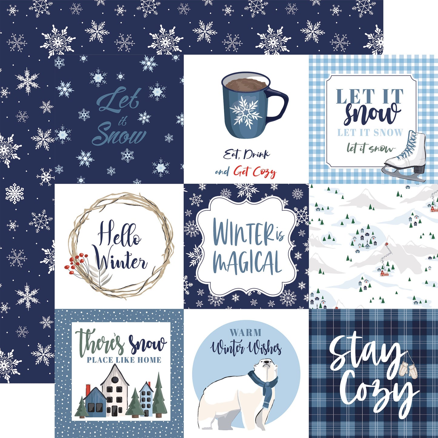 Wintertime Double-Sided Cardstock 12"X12"-Select Style