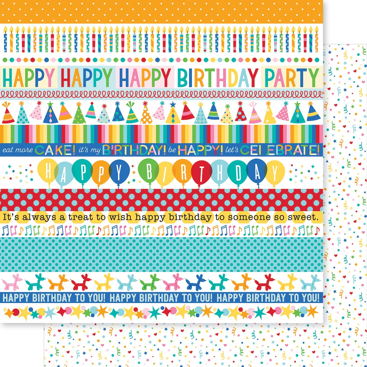 Birthday Bash Double-Sided Cardstock 12"X12"-Here For Cake