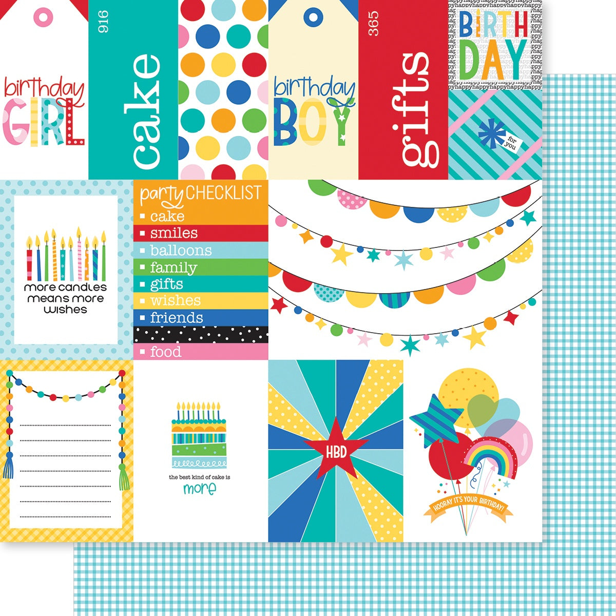 Birthday Bash Double-Sided Cardstock 12"X12"-Here For Cake