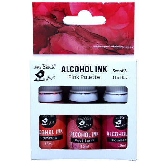 Little Birdie Alcohol Ink 15ml 3/Pkg-Pink Palette