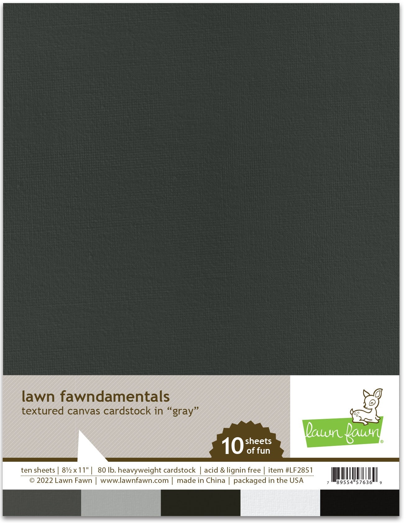 Lawn Fawndamentals Textured Canvas Cardstock Pack 8.5"X11"-Select Style