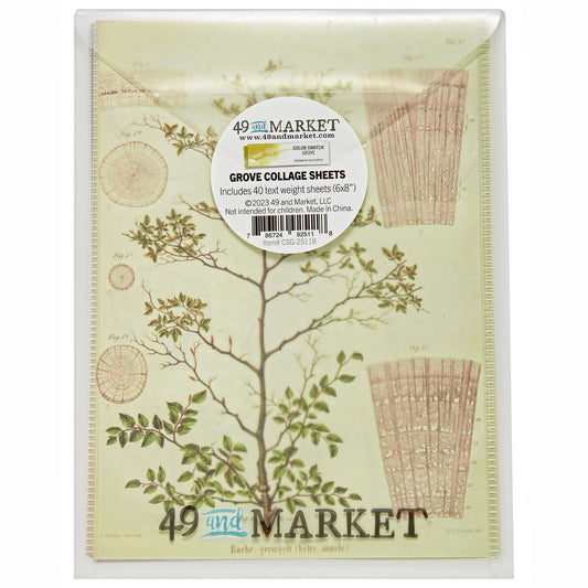 49 And Market Collage Sheets 6"x8" 40/Pkg-Color Swatch: Grove