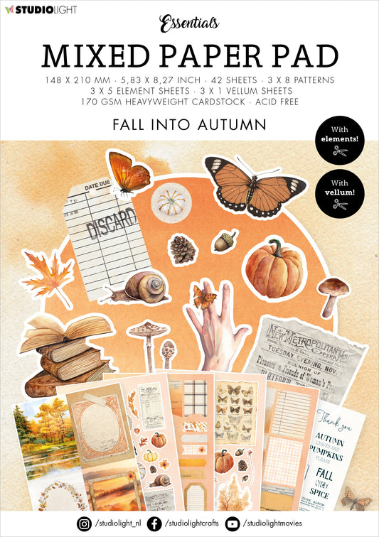 Studio Light Essentials Mixed Paper Pad 42/Pkg-Nr. 26, Fall Into Autumn