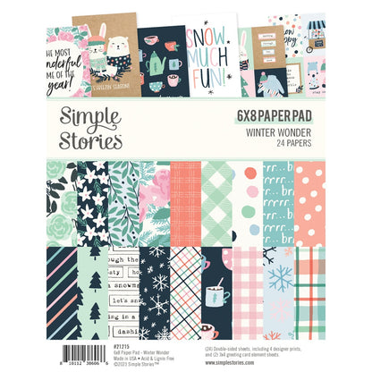 Simple Stories Double-Sided Paper Pad 6"X8" 24/Pkg-Winter Wonder