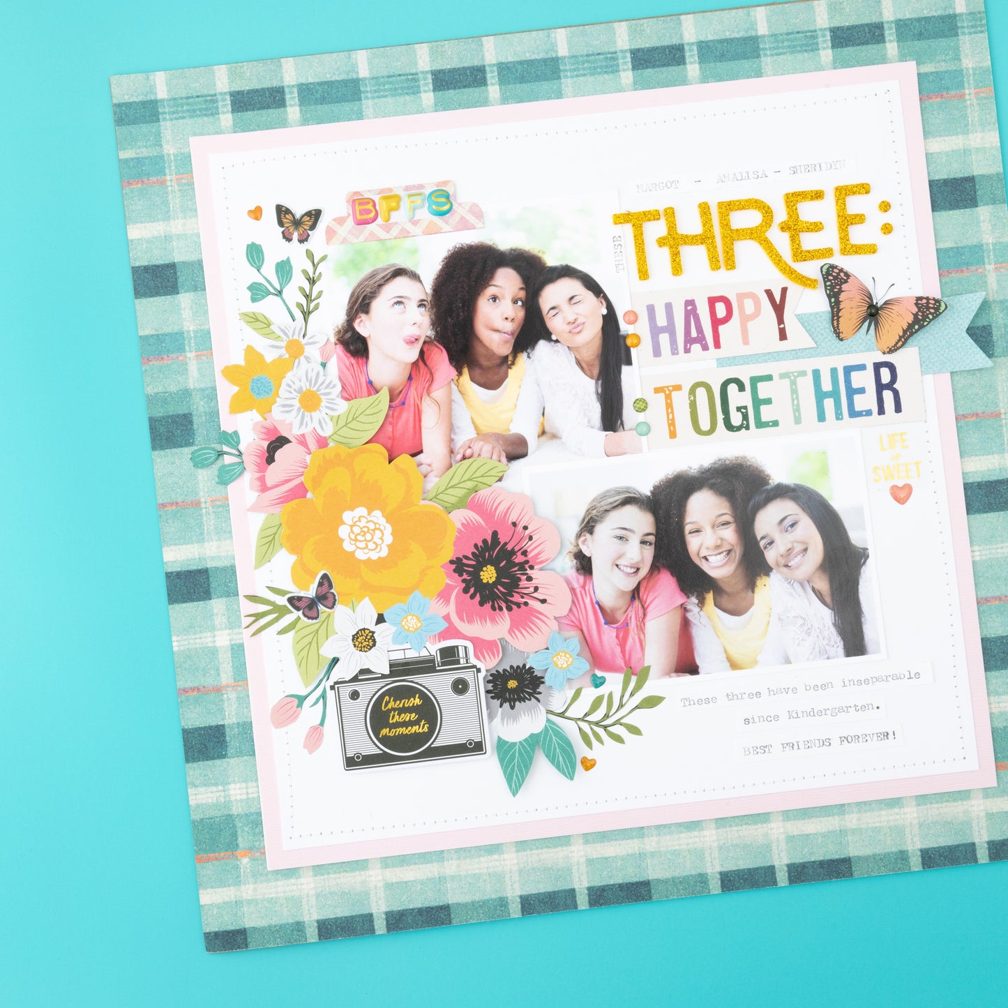 American Crafts April And Ivy Thickers Stickers 141/Pkg-Alpha, Gold Glitter