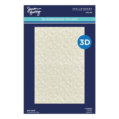 Spellbinders 3D Embossing Folder By Simon Hurley-Geo Quilt