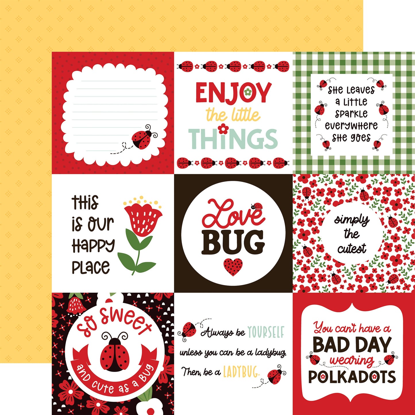 Little Ladybug Double-Sided Cardstock 12"X12"-Cute As A Bug