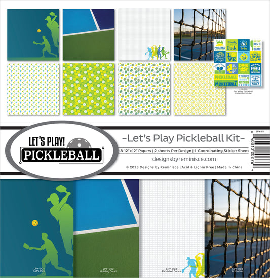 Reminisce Collection Kit 12"X12"-Let's Play Pickleball