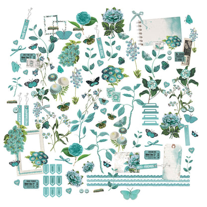 Color Swatch: Teal Mini Laser Cut Outs-Elements