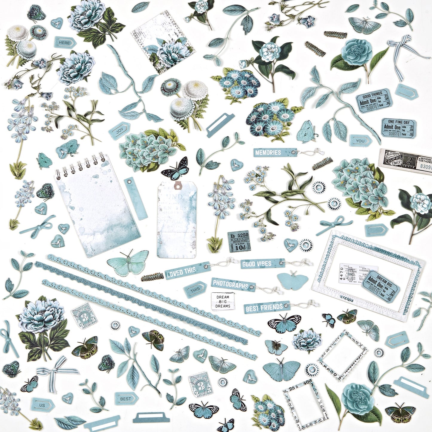 Color Swatch: Teal Mini Laser Cut Outs-Elements