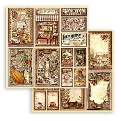 Stamperia Double-Sided Paper Pad 12"X12" 10/Pkg-Coffee And Chocolate, 10 Designs/1 Each