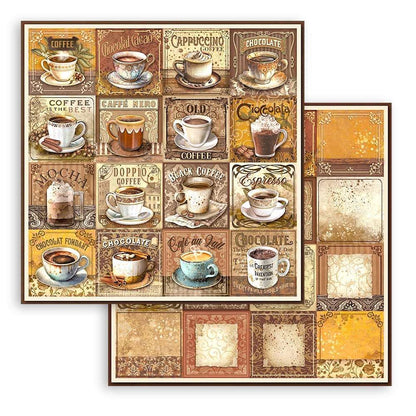 Stamperia Double-Sided Paper Pad 12"X12" 10/Pkg-Coffee And Chocolate, 10 Designs/1 Each