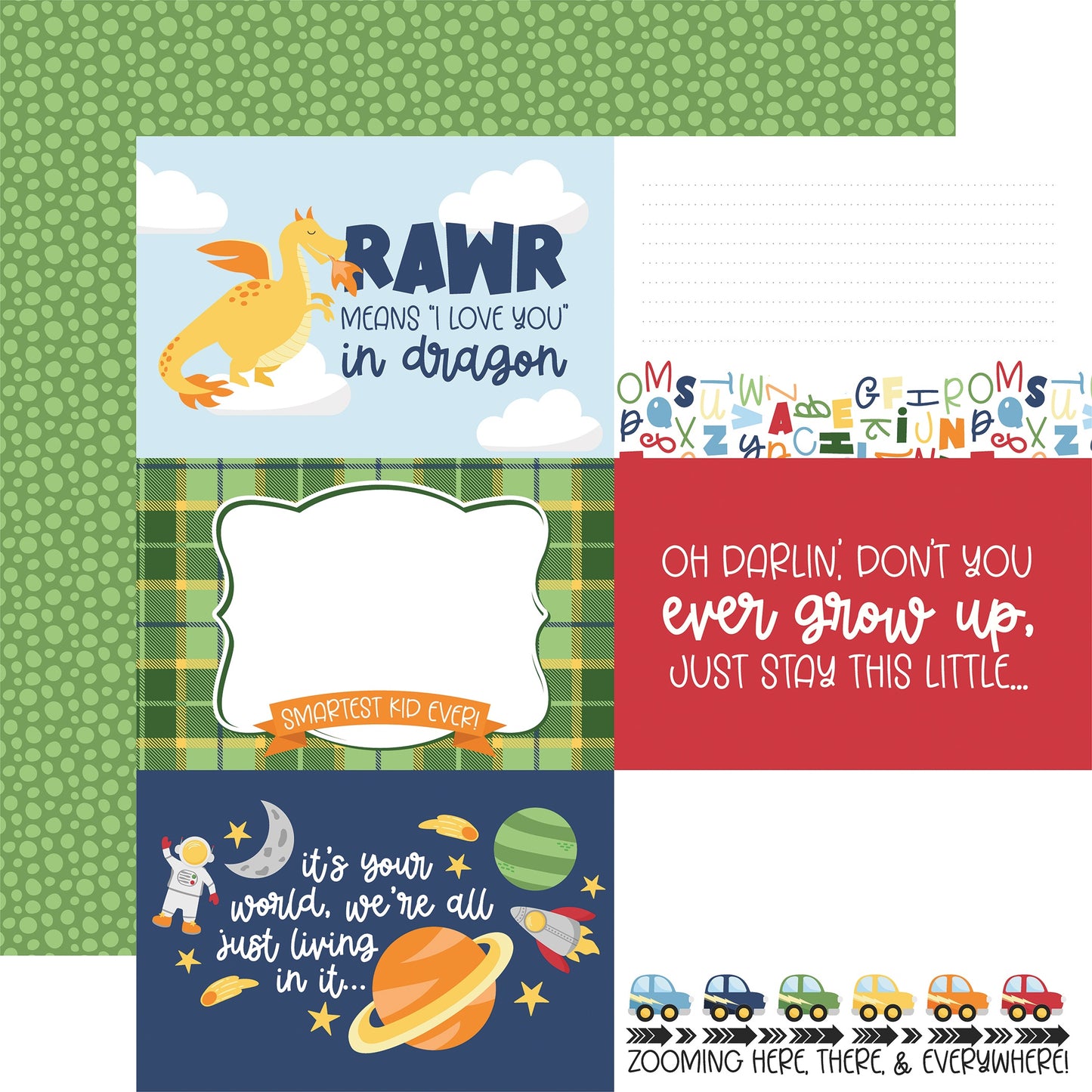 My Little Boy Double-Sided Cardstock 12"X12"-Select Style