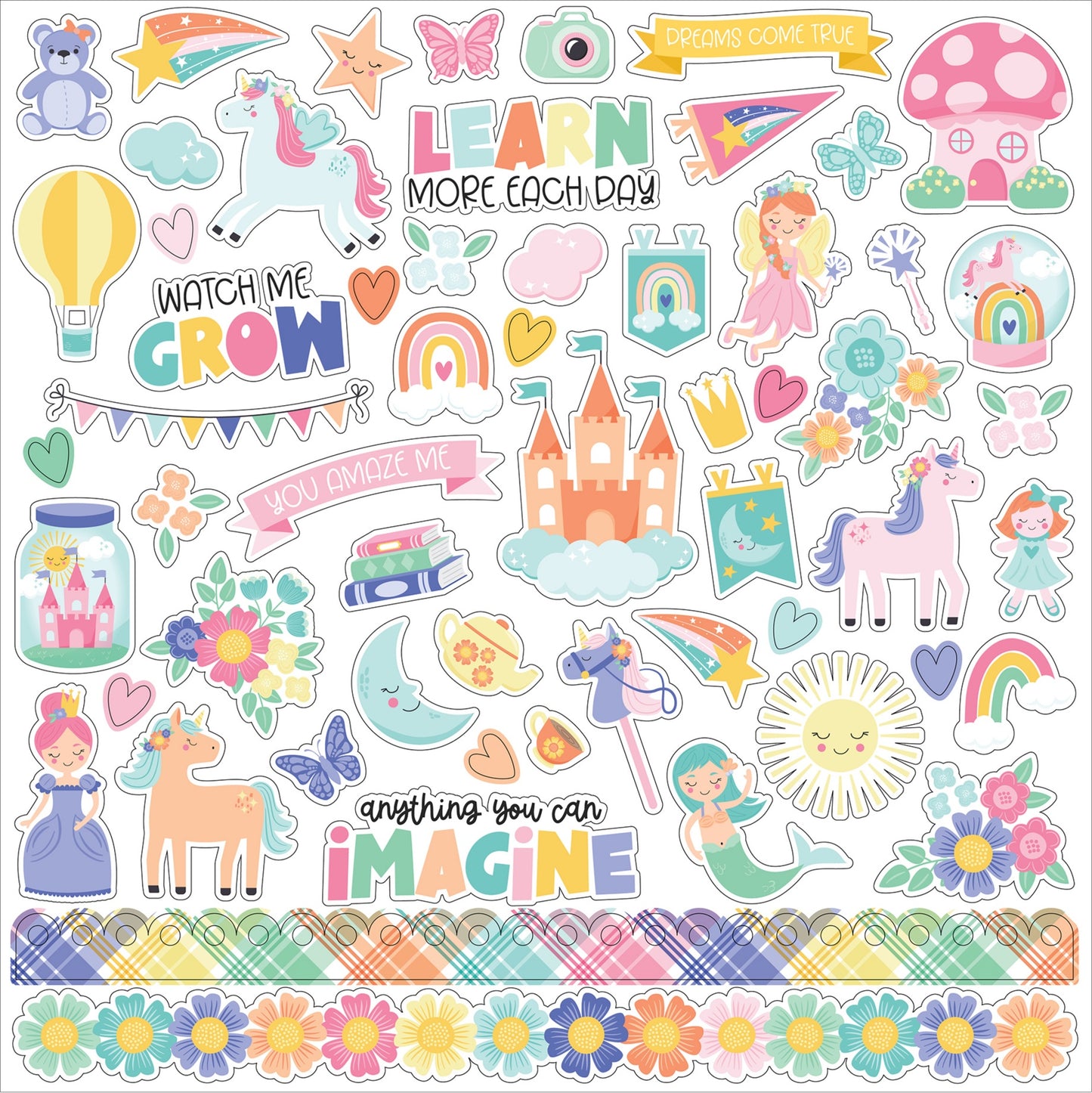 My Little Girl Cardstock Stickers 12"X12"-Elements