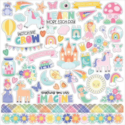 My Little Girl Cardstock Stickers 12"X12"-Elements