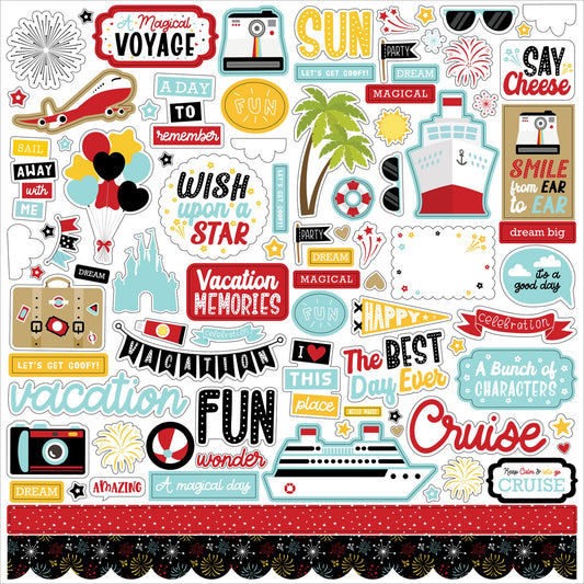 A Magical Voyage Cardstock Stickers 12"X12"-Elements