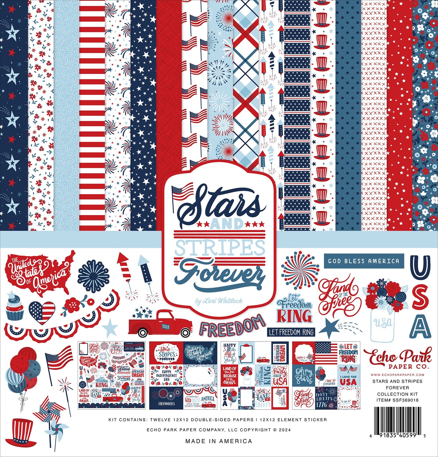 Echo Park Collection Kit 12"X12"-Stars And Stripes Forever