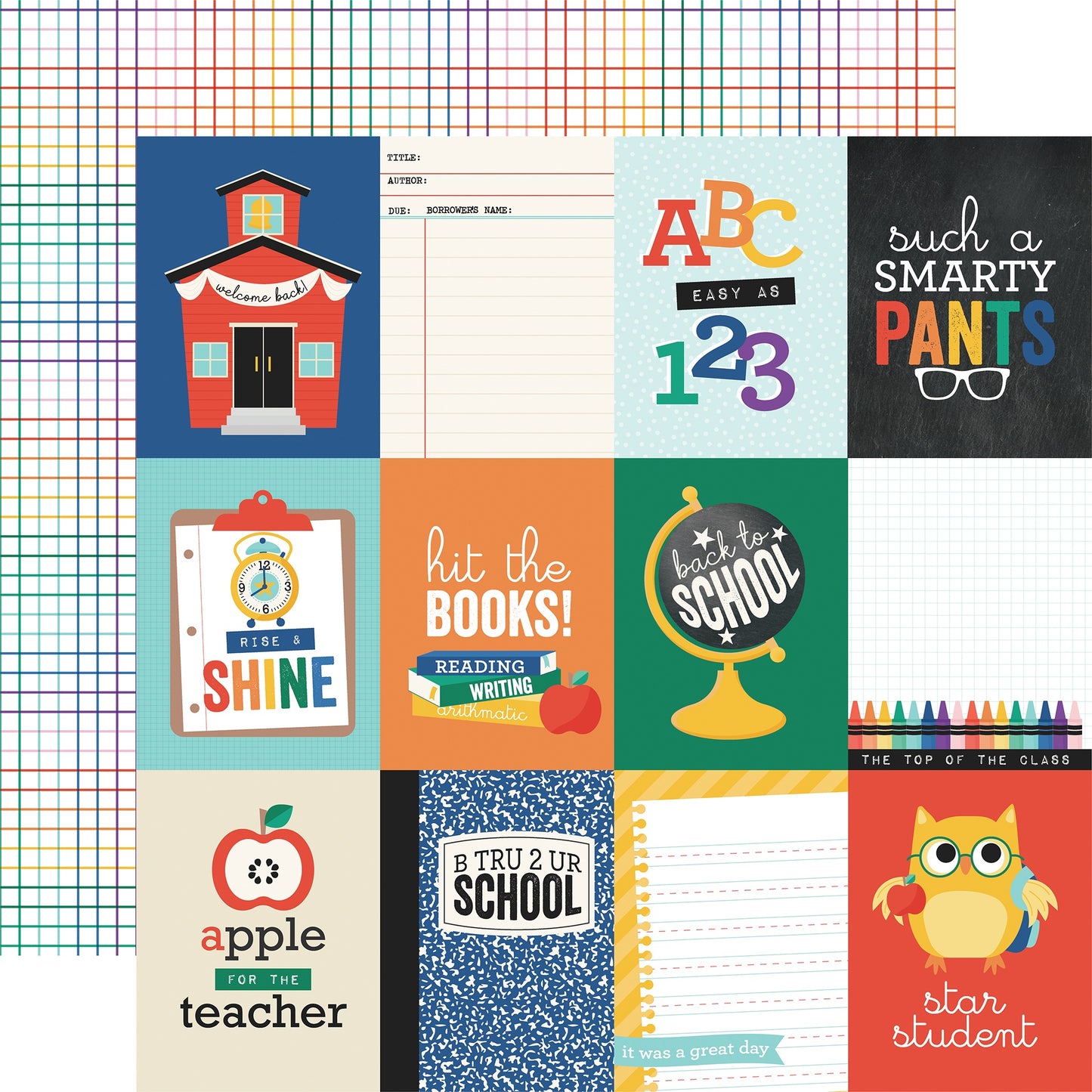 Off To School Double-Sided Cardstock 12"X12"-Select Style