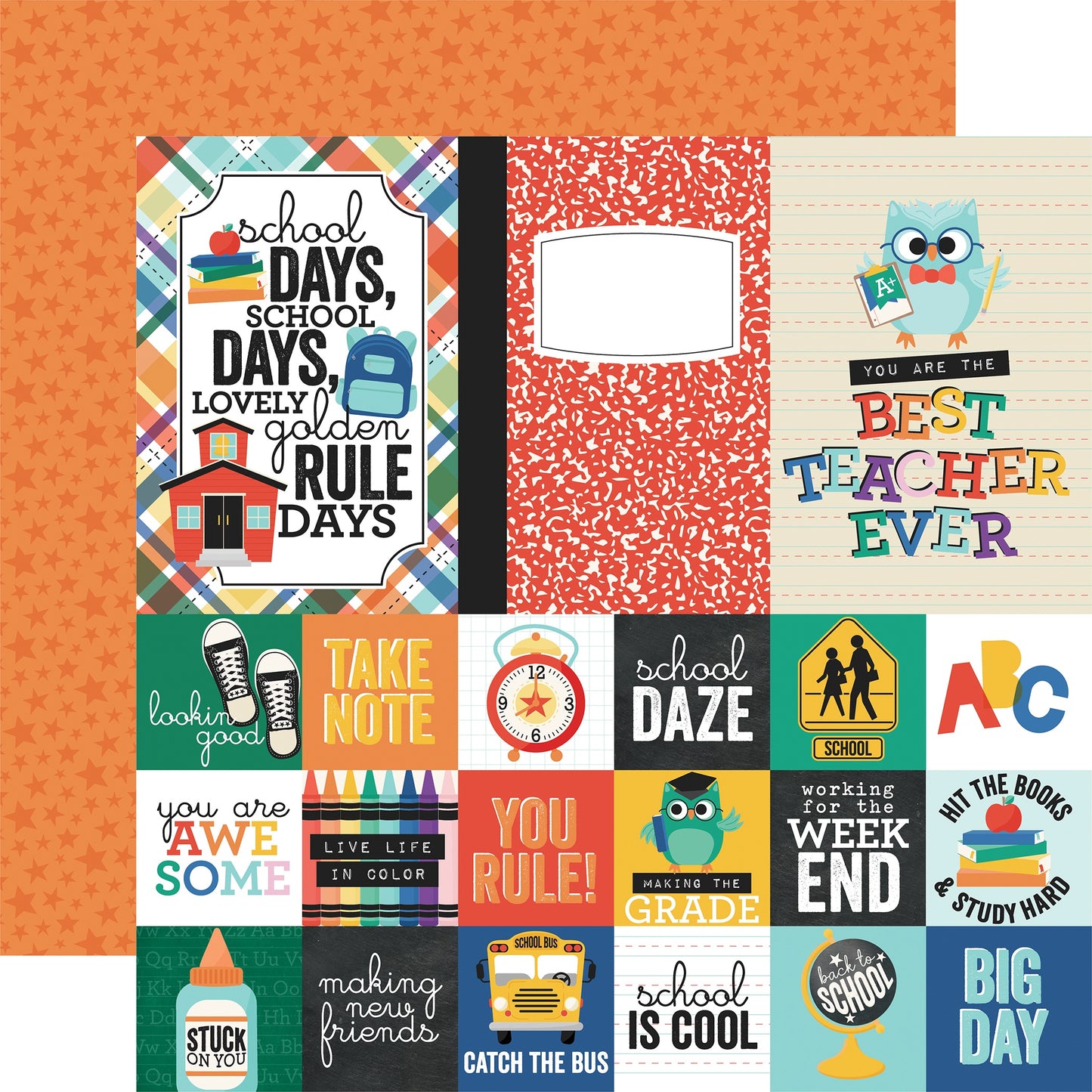 Off To School Double-Sided Cardstock 12"X12"-Select Style