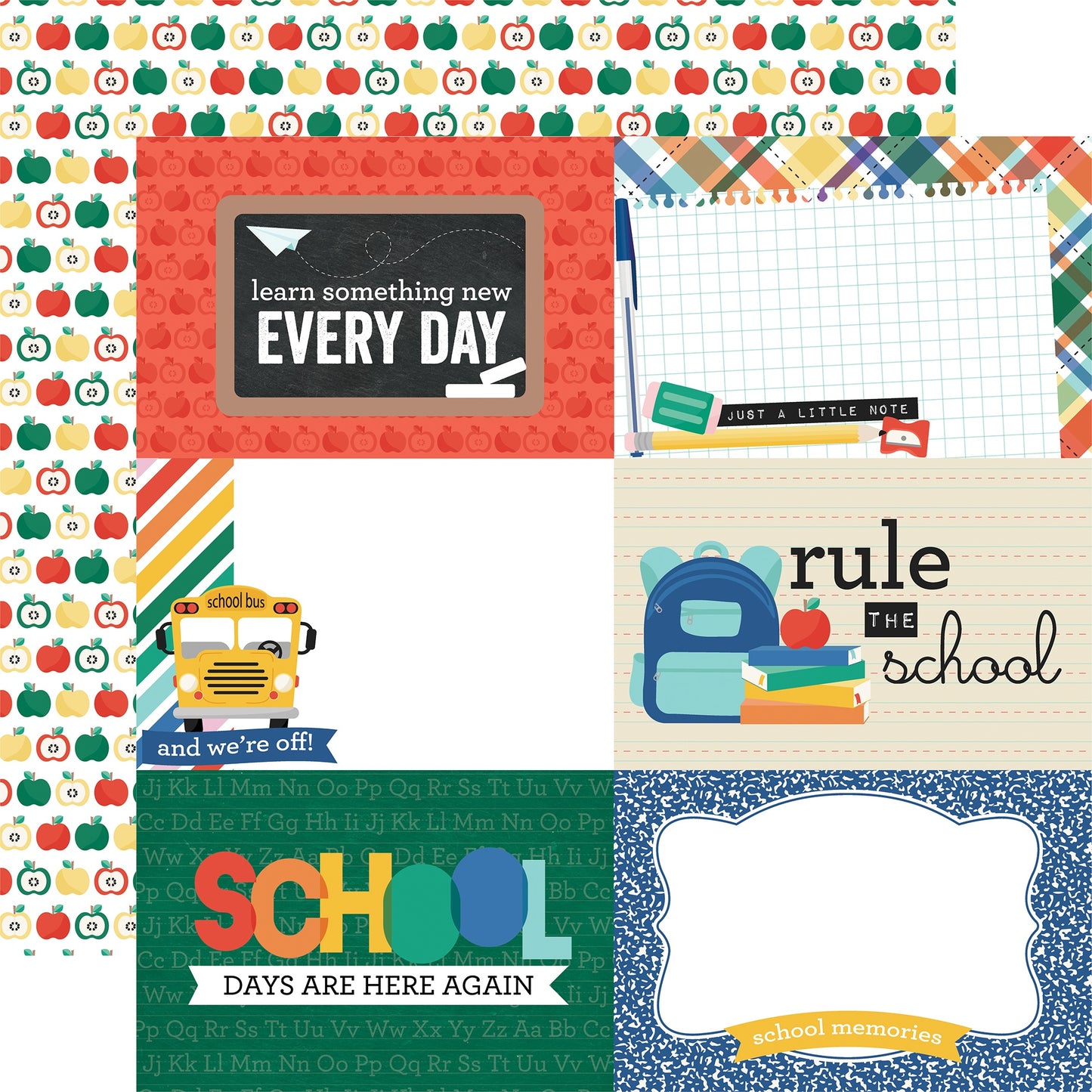 Off To School Double-Sided Cardstock 12"X12"-Select Style