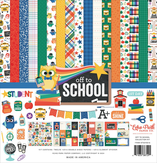 Echo Park Collection Kit 12"X12"-Off To School