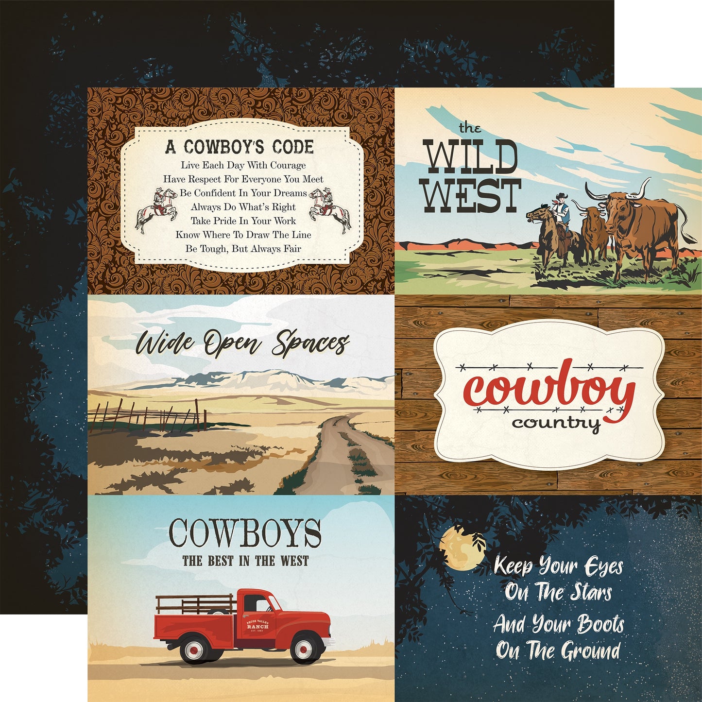 Cowboys Double-Sided Cardstock 12"X12"-Select Style