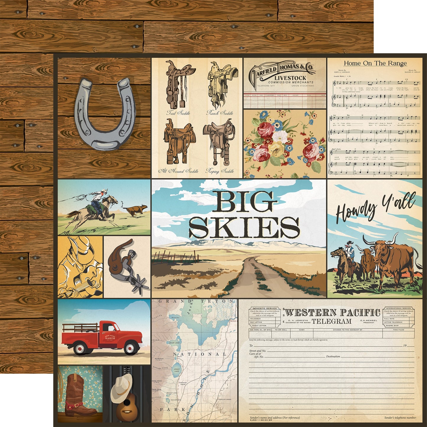 Cowboys Double-Sided Cardstock 12"X12"-Select Style