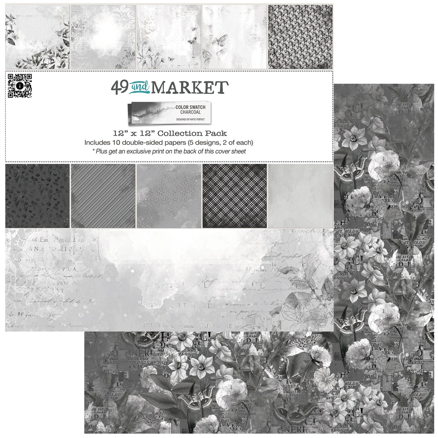 49 And Market Collection Pack 12"X12"-Color Swatch: Charcoal