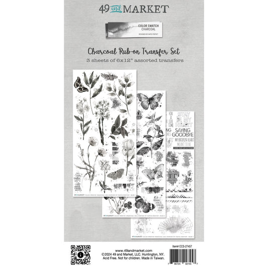 Color Swatch: Charcoal Rub-On Transfer Set-