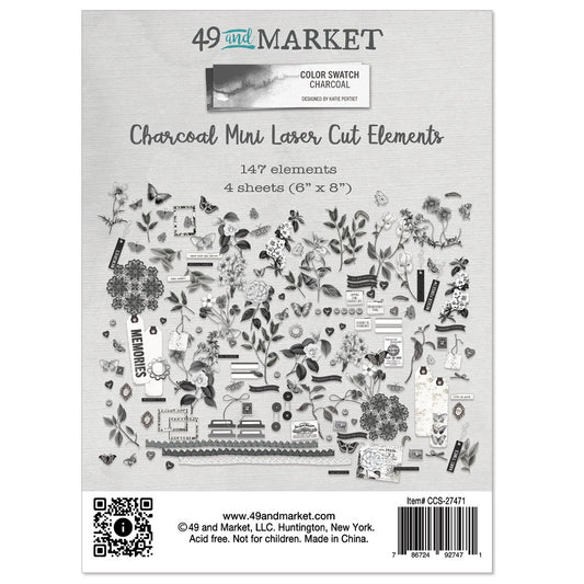 Color Swatch: Charcoal mini Laser Cut Outs-Elements