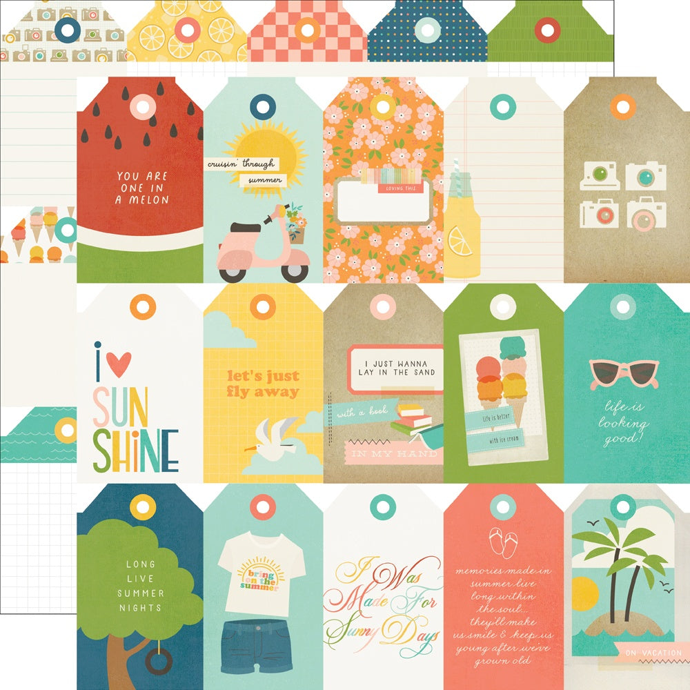 Summer Snapshots Double-Sided Cardstock 12"X12"-Select Style