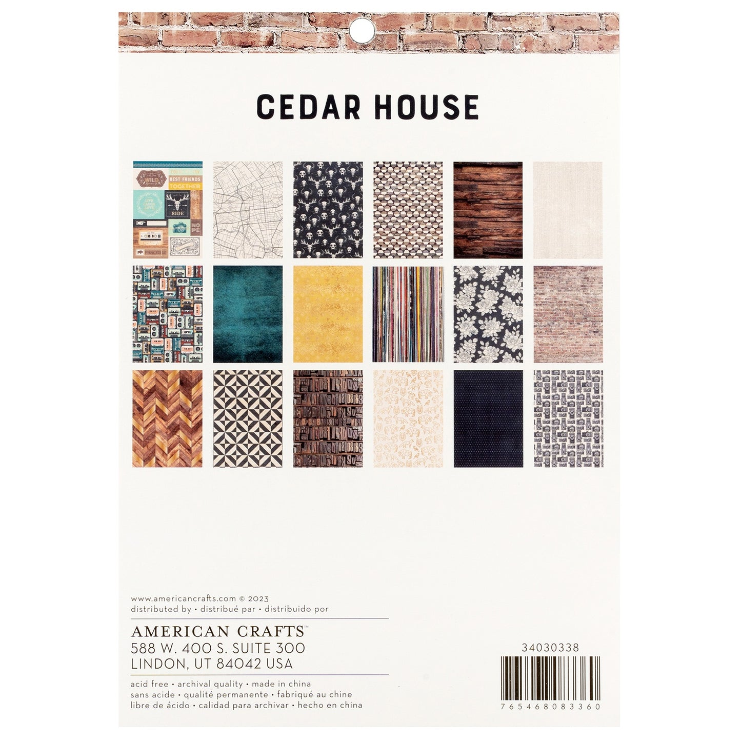 Amerian Crafts Double-Sided Paper Pad 6"X8" 36/Pkg-Gold Foil, Cedar House